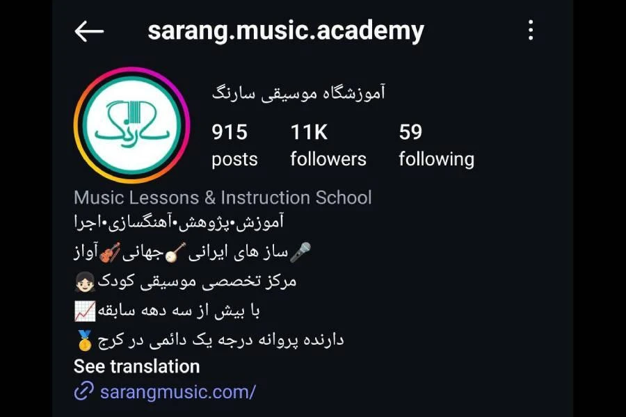 آموزشگاه موسیقی سارنگ