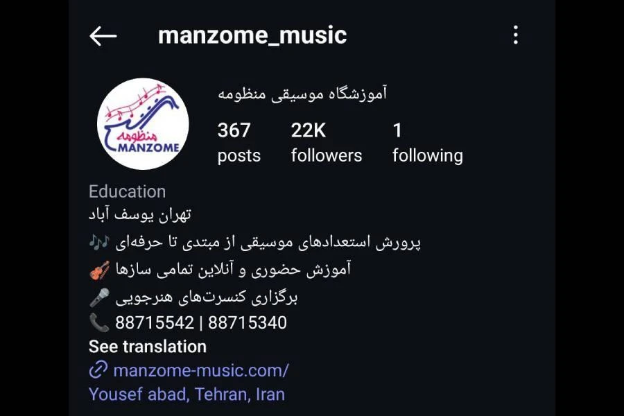 آموزشگاه موسیقی، نوازندگی و صداسازی منظومه