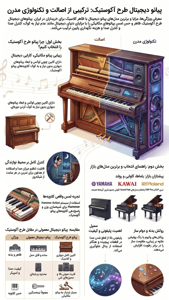 معرفی پیانو دیجیتال طرح آکوستیک